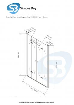 Glas Concept 24 175x195cm Vegas - Dusche - Nischendusche - Pendeltür - 8mm ESG 